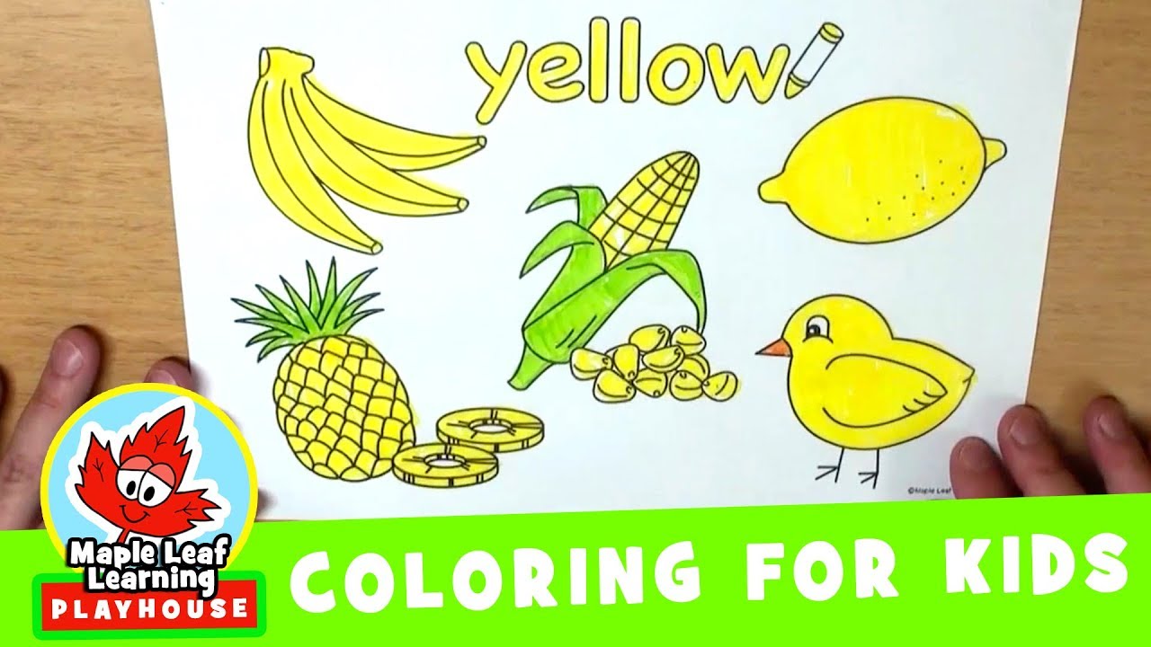 Yellow Coloring Page for Kids | Maple Leaf Learning Playhouse