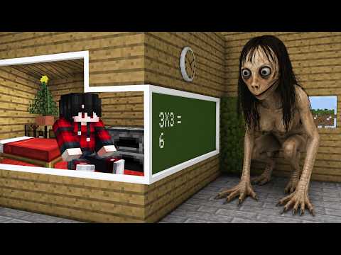 ถ้าเกิด!! ผมแอบใช้ชีวิตในบ้าน ผีโมโม่24ชั่วโมง จะรอดไหม - (Minecraft Momo)