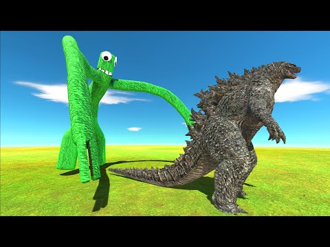 Rainbow Friend Green vs Godzilla 2021 - Animal Revolt Battle Simulator