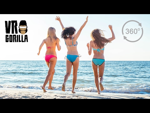 Running Into the Water On A Cuban Beach - 360 VR Video