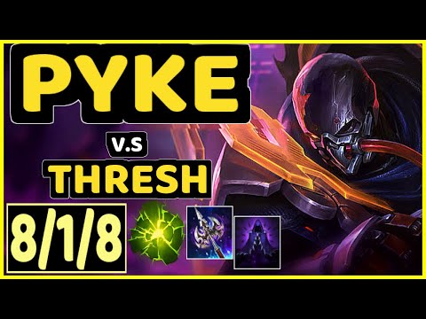 ROGUE (PYKE) vs THRESH - 8/1/8 KDA BOTTOM SUPPORT GAMEPLAY - OC Ranked GRANDMASTER