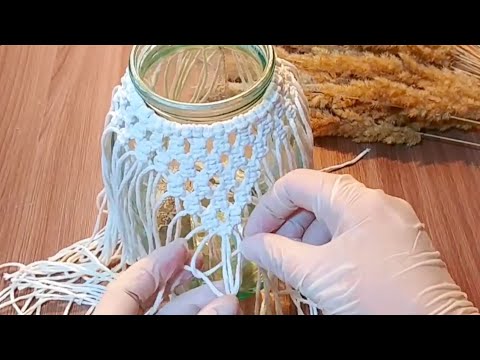 Макраме на банке. Пошаговый урок для начинающих.