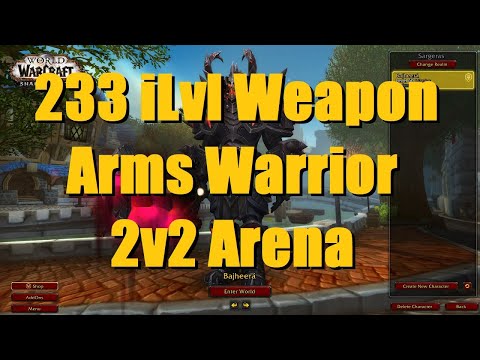 233 iLvl 2-Hander Arms Warrior / Resto Shaman 2v2 Arena (~1500 MMR) - WoW Shadowlands 9.0 PvP