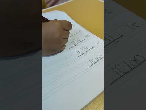 Parthiv is writing Bangla fruits name 🥭🍌🍊