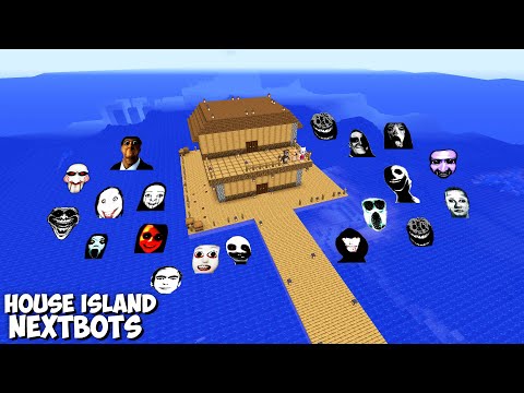 SURVIVAL HOUSE ISLAND with 100 NEXTBOTS in Minecraft Gameplay COFFIN MEME JEFF THE KILLER