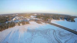 Some FPV drone flying above Sipoonlahti.