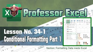 Lesson No. 34-1: Conditional Formatting in Excel