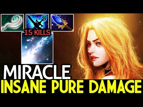 Miracle- [Lina] Insane Pure Damage Solo Mid Lane Close Game 7.21 Dota 2
