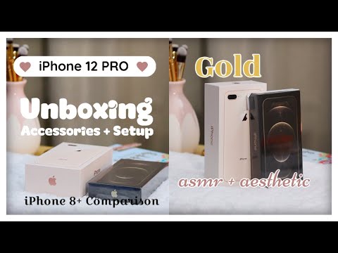 iPhone 12 Pro Gold 2020 Unboxing and Setup & Accessories + Camera Test | ASMR | aesthetic