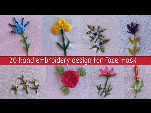 20 hand embroidery designs for face mask