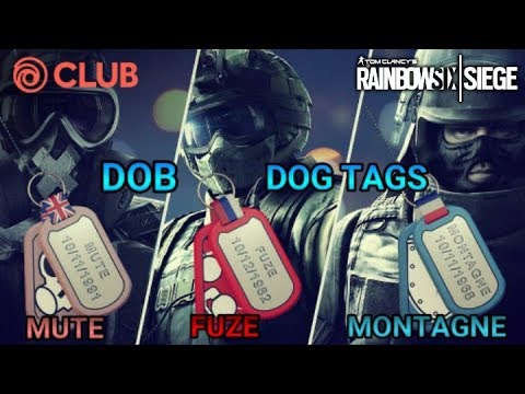 Mute, Fuze, and Montagne DOB Dog Tag Charms! (Rainbow Six Siege)