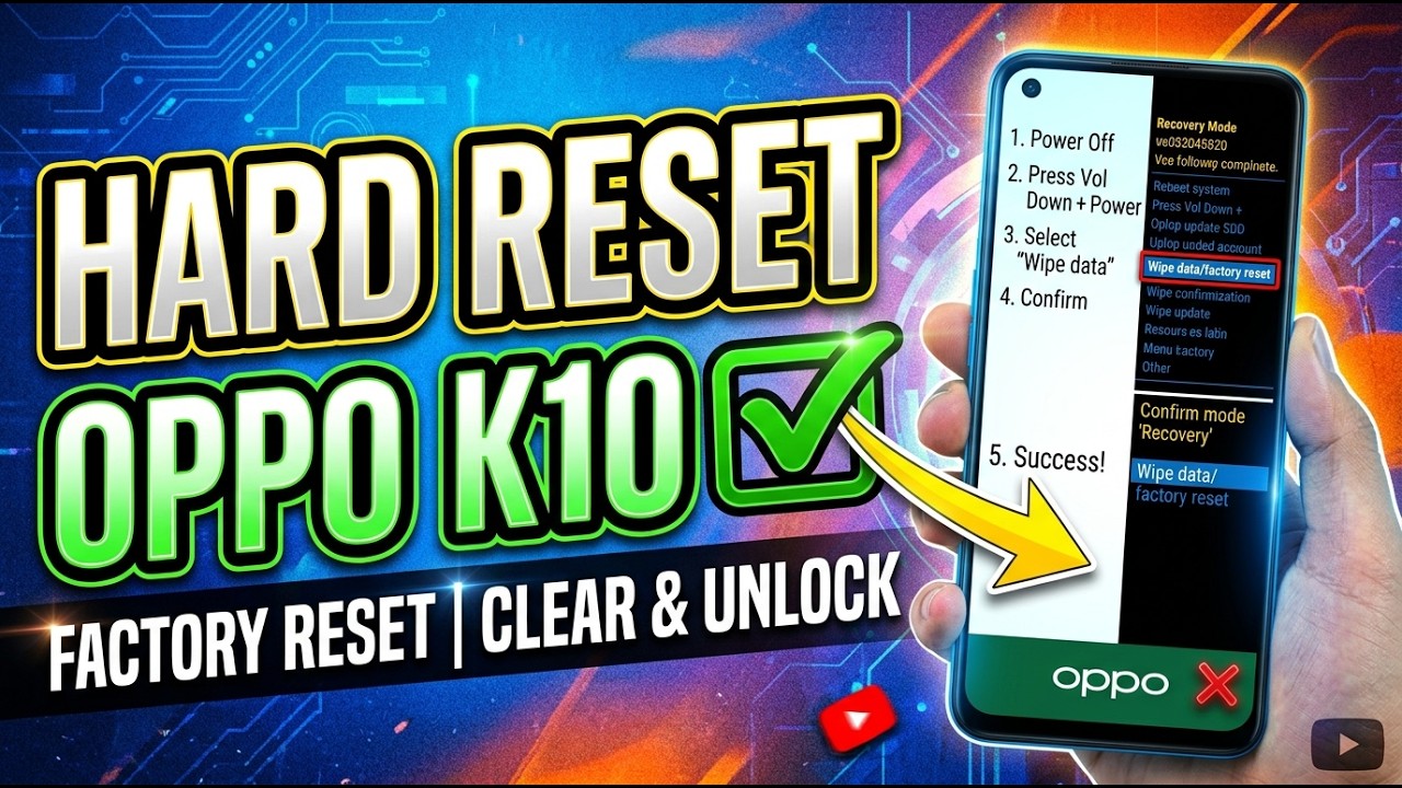 How To Fix Forgot Lock screen Password OPPO K10 | OPPO K10 Hard Reset | OPPO K10 Factory Reset ✅