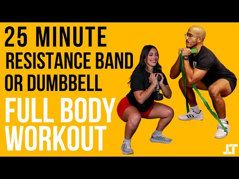 25 Minute Full Body Workout | Resistance Band or Dumbbell Workout