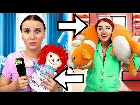 1 Tag lang ZIMMER TAUSCHEN mit Schwester ! 😰🏡 (Verfluchtes Zimmer) - Celina