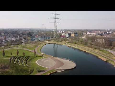 Das Ruhrgebiet von oben: Strukturwandel Krupp- Park in Essen am Radschnellweg 1