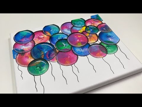 78. BALLOONS | Using Balloon Smash Technique | Acrylic Pouring Tutorial |  Mii Paintings Inspiration