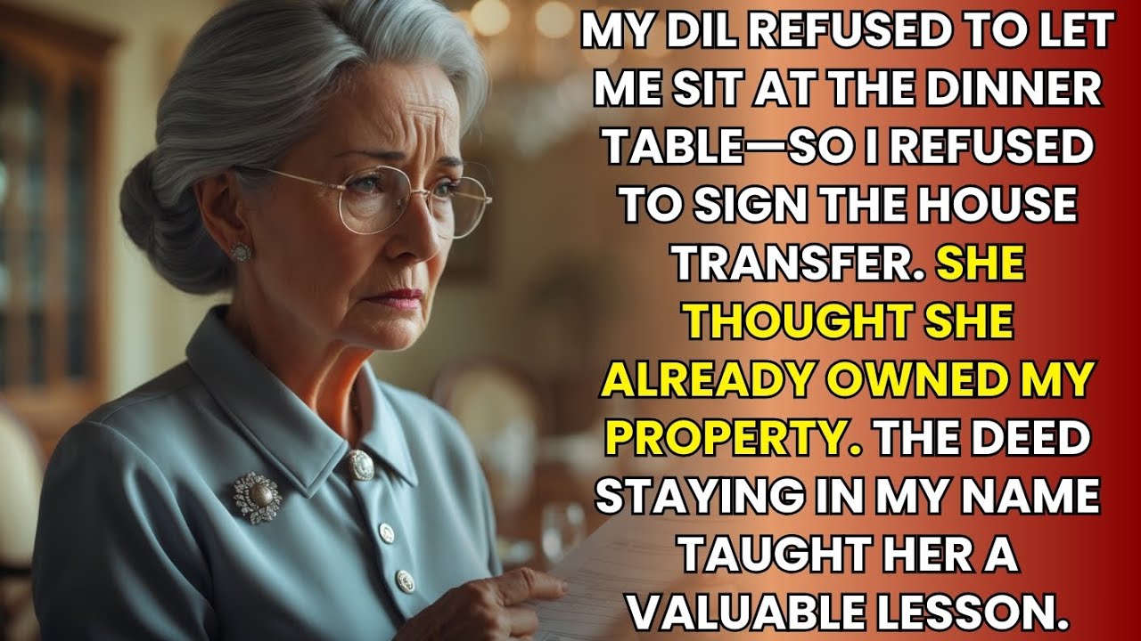 My DIL Refused To Let Me Sit at the Dinner Table—so I Refused To Sign the House Transfer