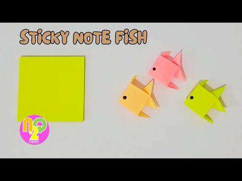 Sticky Note Origami Fish - How to Make Fish using Sticky Note Paper