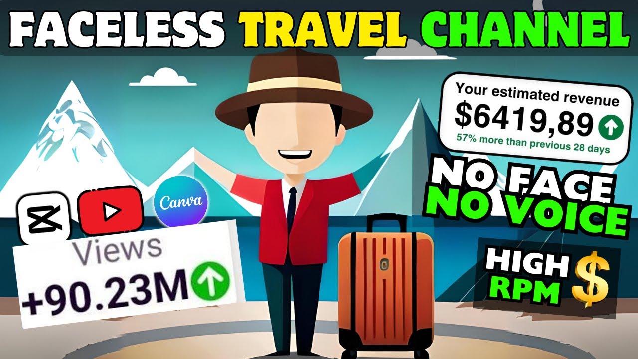 Create A Faceless Travel Channel In 2024 By Using Free AI Tools In 10 Mins.