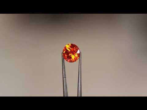 10mm Round Padperadscha Simulated Diamond Cubic Zirconia