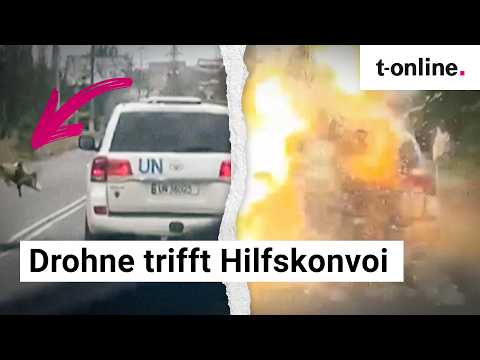 Video Thumbnail: Angriff in Cherson: UN-Hilfskonvoi gerät unter Drohnenbeschuss