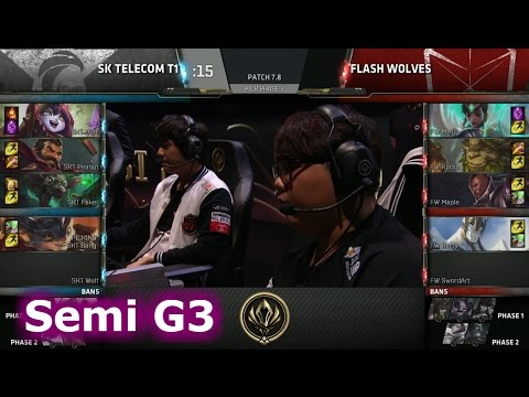 SK Telecom T1 vs Flash Wolves | Game 3 Semi Finals LoL MSI 2017 Play-Offs | SKT vs FW G3 Semi