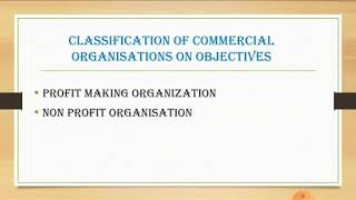 Types of commercial organisations  (II)