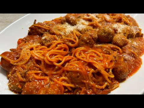 🇮🇹 SPAGHETTI & POLPETTE : sporchi solo una padella! ricetta goduriosa!!🍝