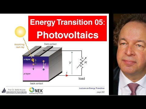 Lecture 05 Energy Transition - Photovoltaic Energy: Basics (PV part 1)