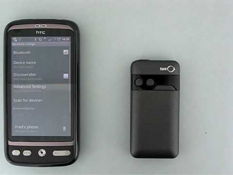 Pairing procedure between the Bluetooth Contact Saver 1.1 and HTC Desire