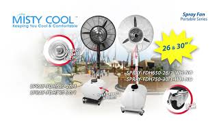 Spray Fan Kipas Angin Kabut Kipas Uap Mist Kipas Air Spray-Fdh750-30/1-Wh-No