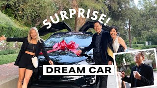 Surprised my dad with his dream car!!! Tesla Model X | RRAYYME