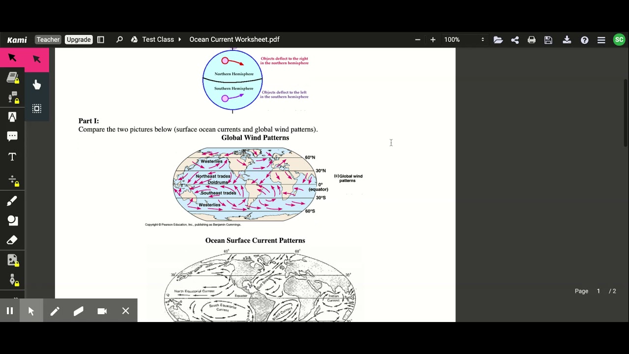 Ocean Current Worksheet Walk Through