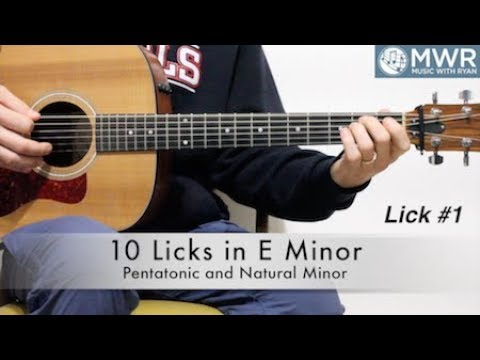 Learn 10 Licks in E minor - Guitar Lesson - Dave Rawlings Style
