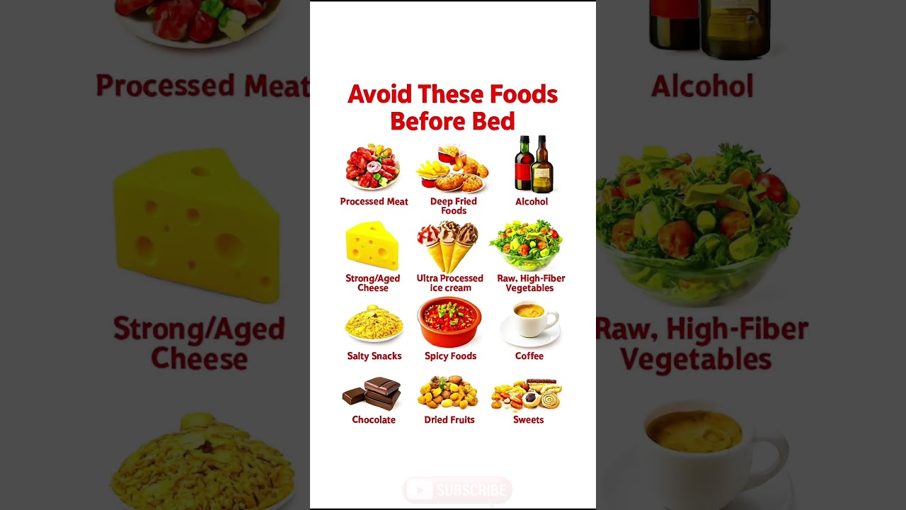 10 Foods to NEVER Eat Before Bed 😱 | Sleep Killer Foods You Must Avoid 🍫☕🥵