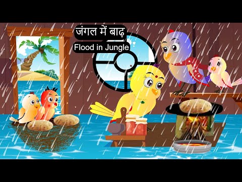 हिंदी कार्टून | Flood in Jungle | Tuni Chidiya ka Cartoon | Hindi Cartoon Kahaniyan | Chichu TV