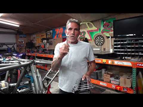 Using the Gearwrench 8 piece SAE open end ratcheting wrench set at the GFT Motorsports shop.