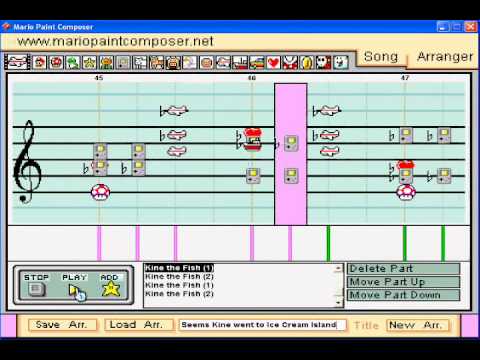 Mario Paint: Kine the Fish - Kirby's Dream Land 2