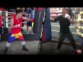 HEAVY BAG COMPARISON - MANNY PACQUIAO & KEITH THURMAN TRAINING FOR FIGHT; LANDING COMBOS IN WORKOUT