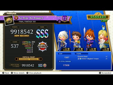 Theatrhythm Final Bar Line : FFXVI - "No Risk, No Reward" - Supreme Difficulty Perfect Chain