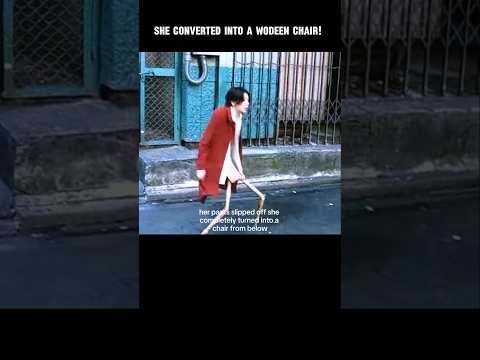 she turned into a wooden chair! 😱 #shorts #scary #horror #movie #trending