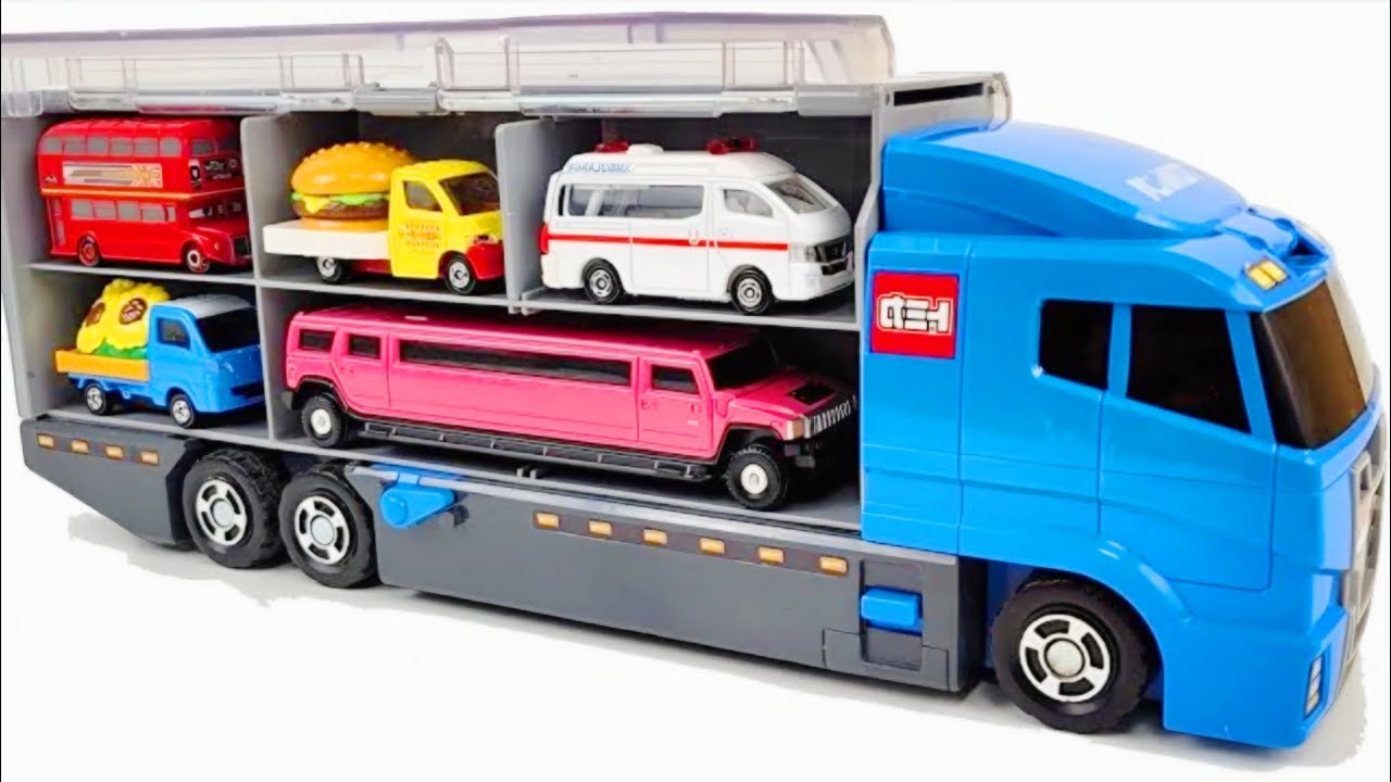 トミカ☆トミカのミニカーを開封しチェックしてコンボイへ収納していこう。