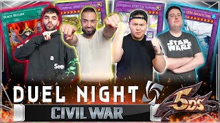 THE WAR BEGINS - HEROES vs HEROES | CIVIL WAR BATTLE | Yu-Gi-Oh Duel Night 5Ds #42 (Special)