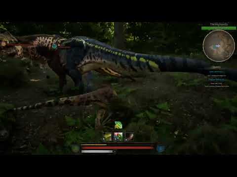 Path Of Titans-Adult T-rex vs 2 sub adult T-Rex