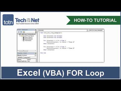 How to use a FOR Loop in Excel VBA