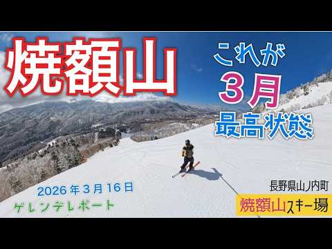 Video: 志賀高原 焼額山スキー場 2026年3月16日【 Slope Report at Shiga-kogen Yakebitai ski resort】