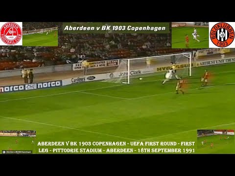 ABERDEEN V BK 1903 COPENHAGEN–UEFA FIRST ROUND-FIRST LEG–PITTODRIE STADIUM, ABERDEEN - 1991
