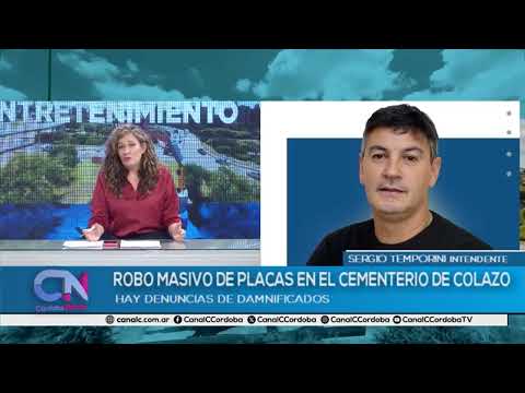 Robo masivo de placas en el Cementerio de Colazo     Sergio Temporini   Intendente de Colazo