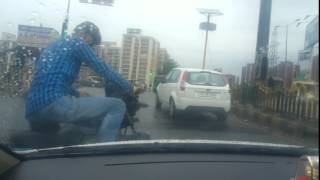 A guy harassing a female driver