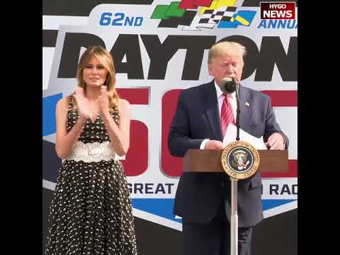 Making history, Trump delivers remarks at the Daytona 500